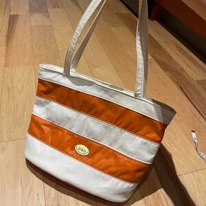 D&G Orange and White Striped Tote